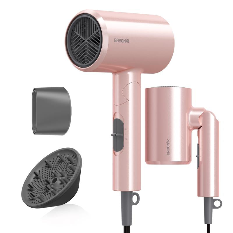 BABONIR 1875W Ionic Hair Dryer - Quick-Dry, Frizz Reduction, Lightweight & Foldable Design for Effortless Styling
