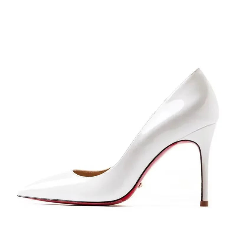 Plus Size 34-44 Sexy Red Shoes Rubber Bottom Pointed Toe Spring Shallow Women Pumps Dress Party Wedding High Heels