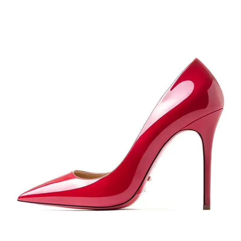 Plus Size 34-44 Sexy Red Shoes Rubber Bottom Pointed Toe Spring Shallow Women Pumps Dress Party Wedding High Heels