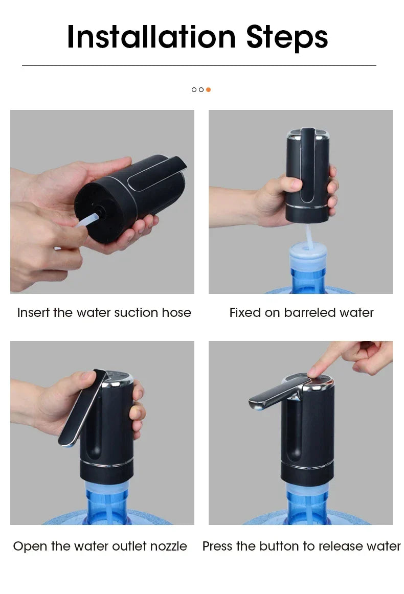 Electric Water Pump Bucket Water Suction Device Water Intake Device Household Office USB Outdoor Convenient Water Dispenser