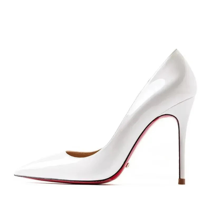 Plus Size 34-44 Sexy Red Shoes Rubber Bottom Pointed Toe Spring Shallow Women Pumps Dress Party Wedding High Heels