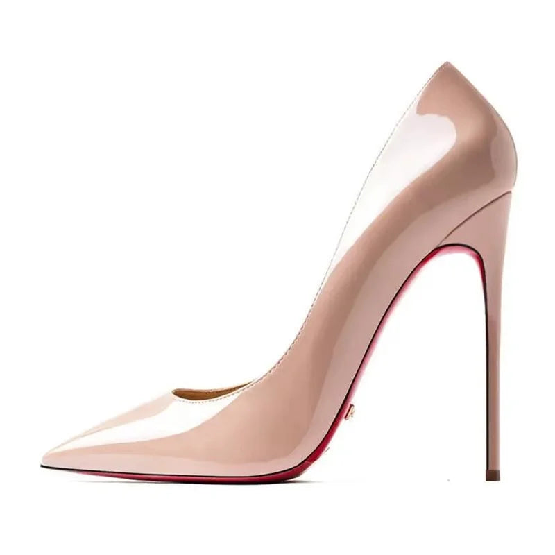 Plus Size 34-44 Sexy Red Shoes Rubber Bottom Pointed Toe Spring Shallow Women Pumps Dress Party Wedding High Heels