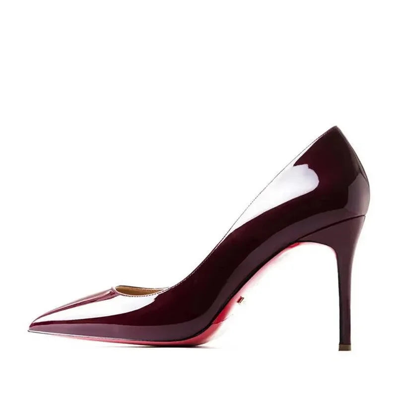 Plus Size 34-44 Sexy Red Shoes Rubber Bottom Pointed Toe Spring Shallow Women Pumps Dress Party Wedding High Heels